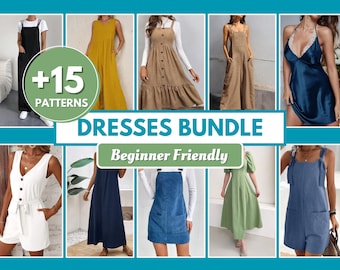 Dress Sewing Pattern | Sewing Patterns | Pinafore Pattern | Dresses Patterns | Easy Dress Pattern | Beginner Patterns | Women Sewing Pattern