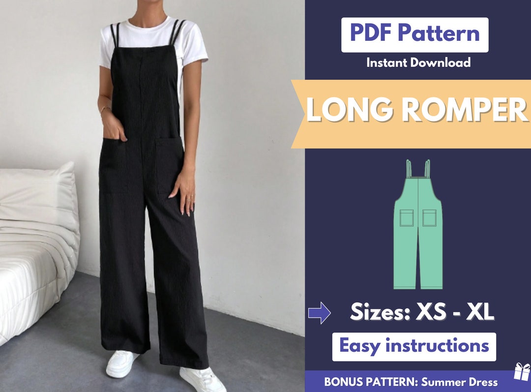 Romper Sewing Pattern | XS-XL | Playsuit Pattern | Jumpsuit Sewing ...
