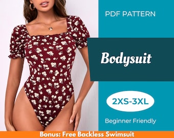 Bodysuit Sewing Pattern | XXS-XXXL | Sewing Pattern | Women Sewing Pattern | Beginner Pattern | Body Pattern | PDF Sewing Pattern