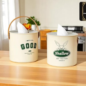 Servilletero redondo / Porta pañuelos tipo cubo / Portarrollos portátil para papel higiénico / Idea decorativa para regalo de cocina