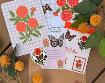 Lavender hour mail club- October Mail onwards | Snail Mail Subscription | Handmade | Journaling Subscription | Monthly Letter & Art Print