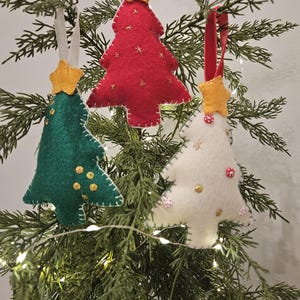Felt Christmas Tree Ornament, Christmas Tree Ornament, Christmas Tree, Christmas Ornament, Teacher&#39;s gift, Christmas Gift, Gift Tag, Felt