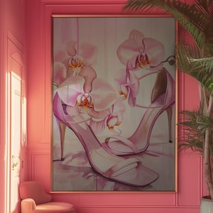 Vintage Heels Poster Vogue Prints Pink Wall Art Photography Prints Fashion Wall Art Above Bed Art Girly Wall Art Preppy Wall Art Dorm Prints