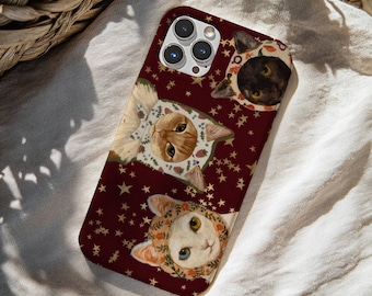 Cats with Hats phone case | Cat Pattern Protective Phone Case