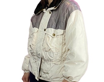 90s Ellesse Vintage Women's Ski Jacket - L White Nylon