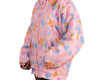 90s Vintage Women's Ski Jacket - XL Pink Nylon