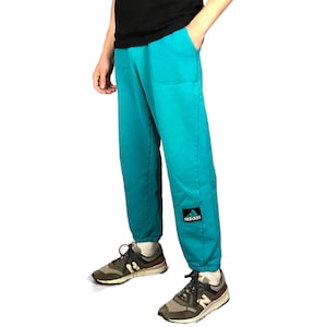 Spodnie dresowe męskie Adidas Equipment Vintage z lat 90. - M, niebieskie, z mieszanki bawełny