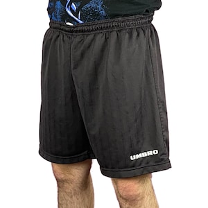 Umbro Vintage Men&#39;s Track Shorts - L Black Polyester
