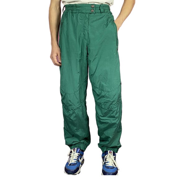 Pantalon De Sport Vintage Vert Années 70 – Acrylique – Taille L Homme