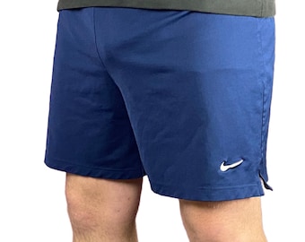 90s Nike Vintage Men's Track Shorts - XXL Navy Blue Polyester