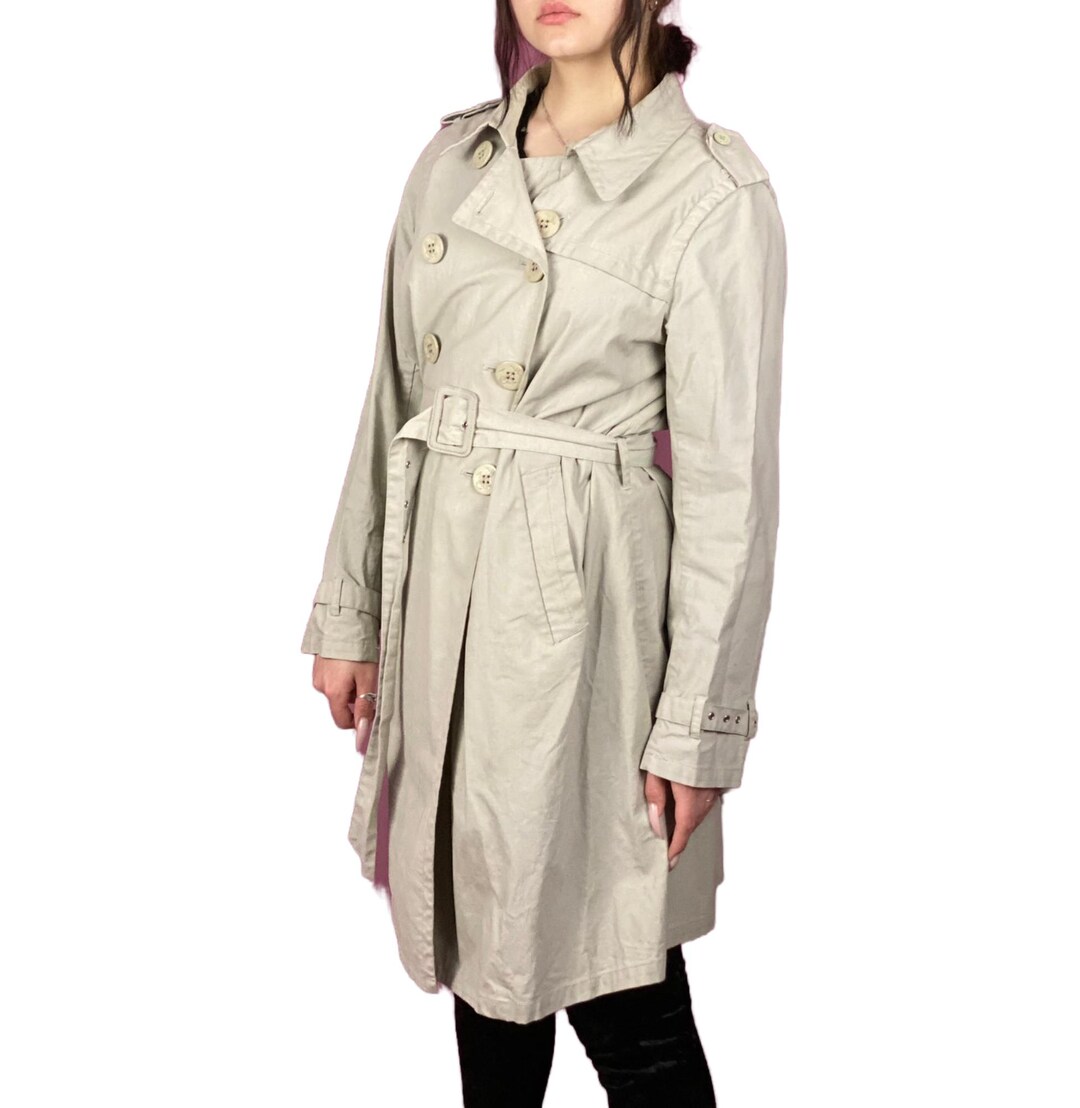90s Jean Paul Gaultier Vintage Women's Trench Coat - L Beige Linen