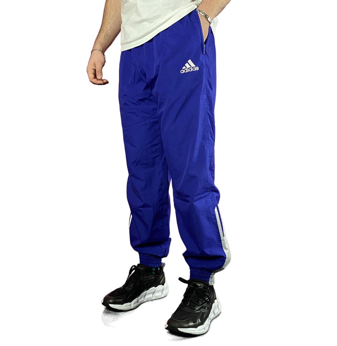 90s Adidas Vintage Men's Track Pants - M Blue Polyester