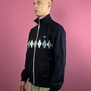 Fred Perry Vintage Men's Argyle Diamond Track Jacket - M - Etsy