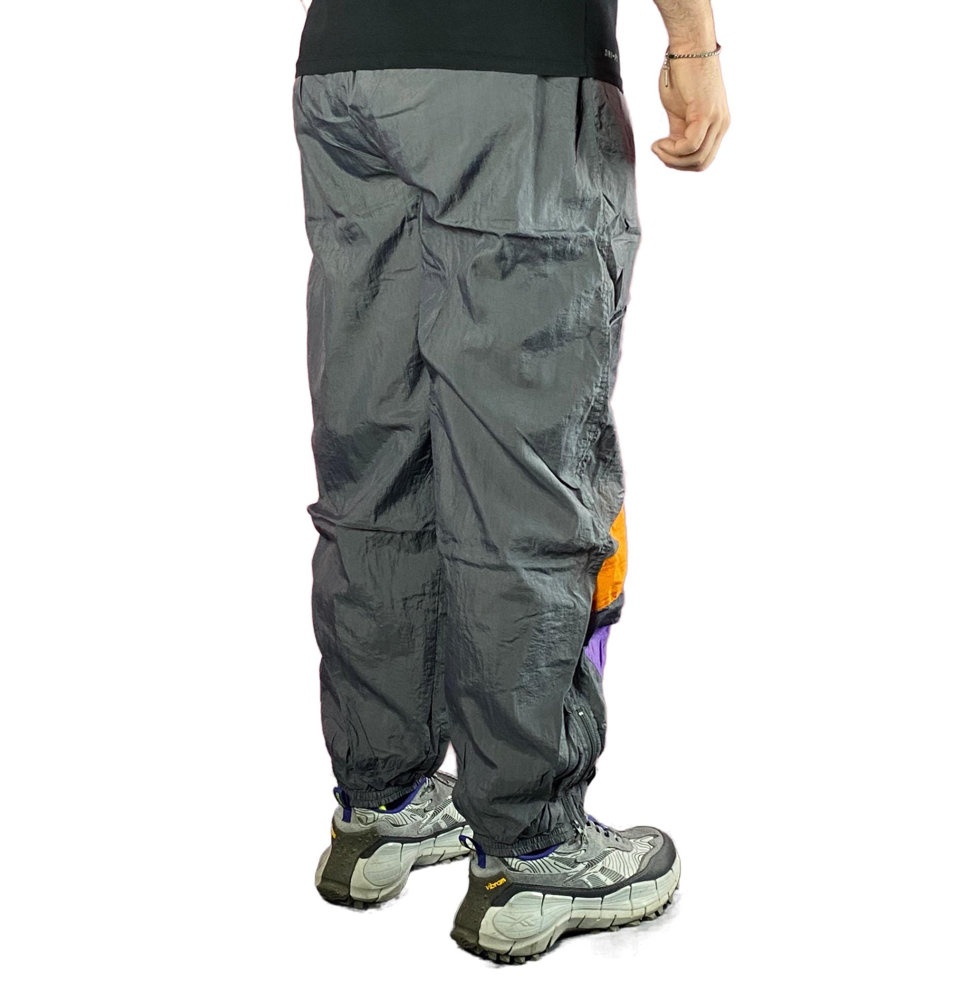 90s Vintage Men's Buggy Track Pants - XXL Gray Nylon - Etsy