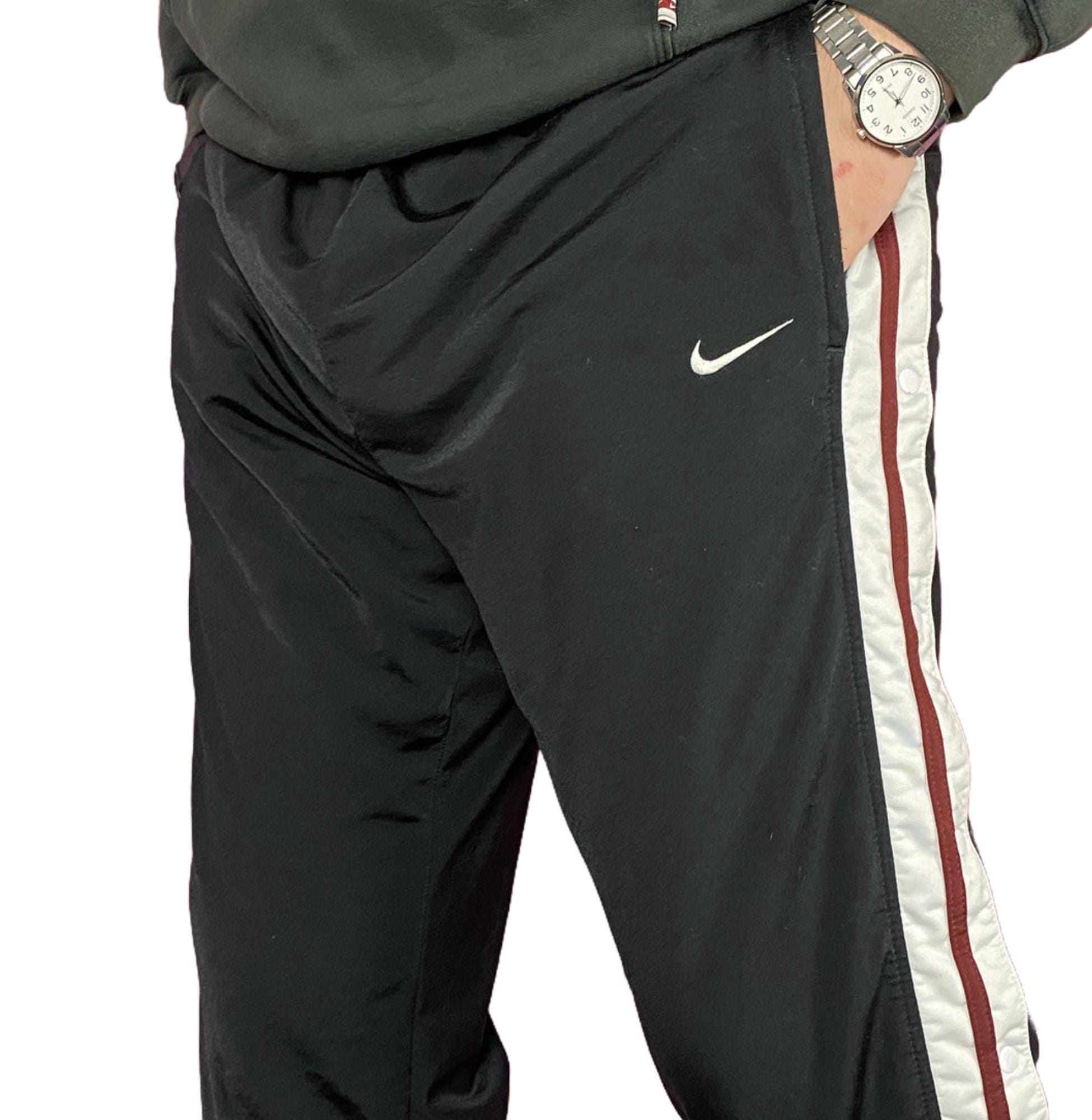 90s Nike Vintage Men's Track Pants - XL Black Polyester - Etsy