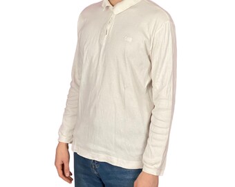 Escada Sport Vintage Men's Long Sleeve Polo - XL White Cotton