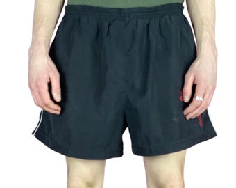 Pantalones cortos deportivos Puma Vintage de los años 80 para hombre, talla XL, poliéster negro