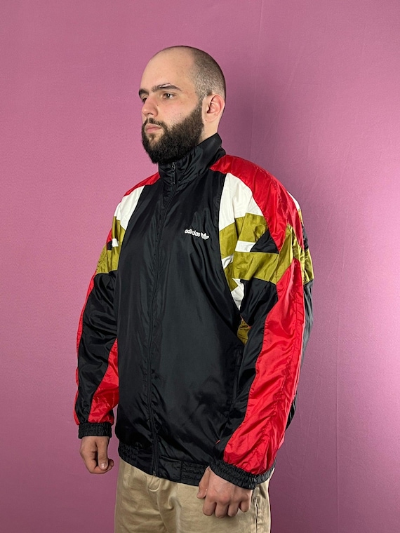 90s Adidas Originals Vintage Herren Color Block Windbreaker Jacke