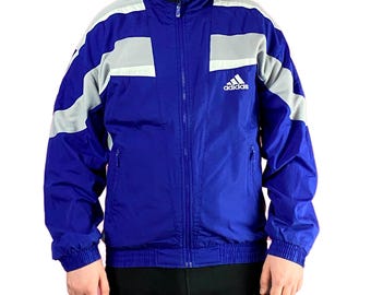 Giacca antivento vintage da uomo del marchio anni '90 - M blu poliestere