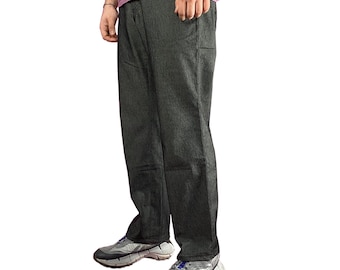 Versace Jeans Couture Vintage Men's Straight Pants - 36 Gray Cotton Blend