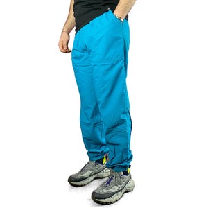90s Swiss Timing Vintage Men&#39;s Track Pants- XXL Blue Nylon