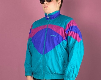 90er Jahre Vintage Herren Windbreaker-Jacke - XL Multicolor Nylon