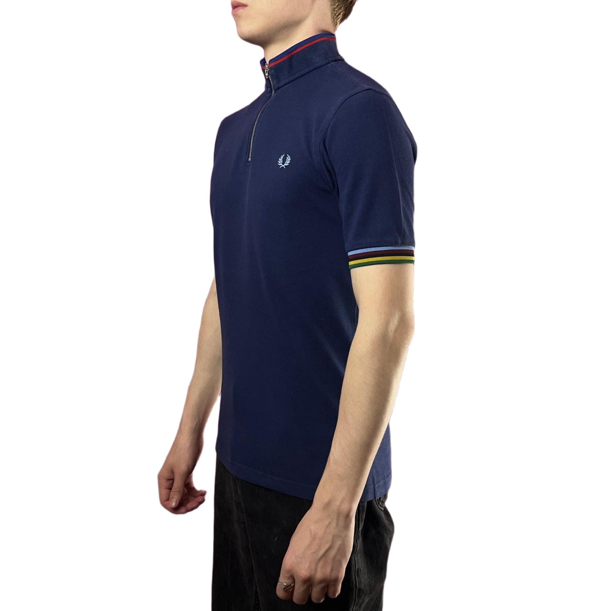 Fred Perry Bradley Wiggins Men's Cycling Quarter Zip Polo Shirt