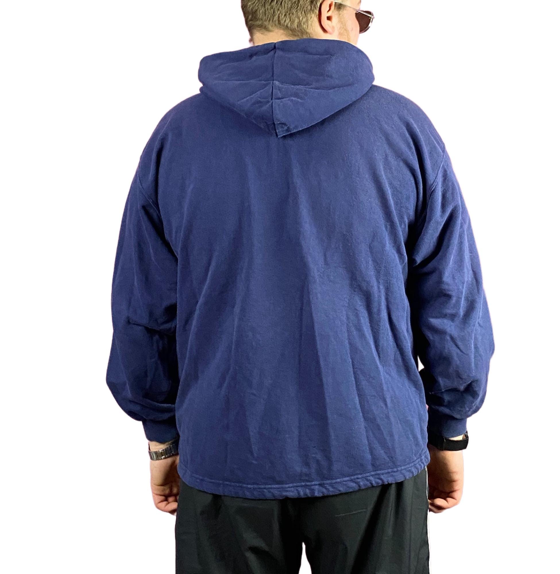 90s Nike Vintage Men's Zip Hoodie - XL Navy Blue Cotton - Etsy