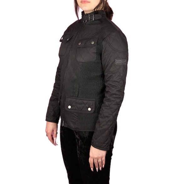 Barbour International Women's Quilted Jacket M Black Polyester