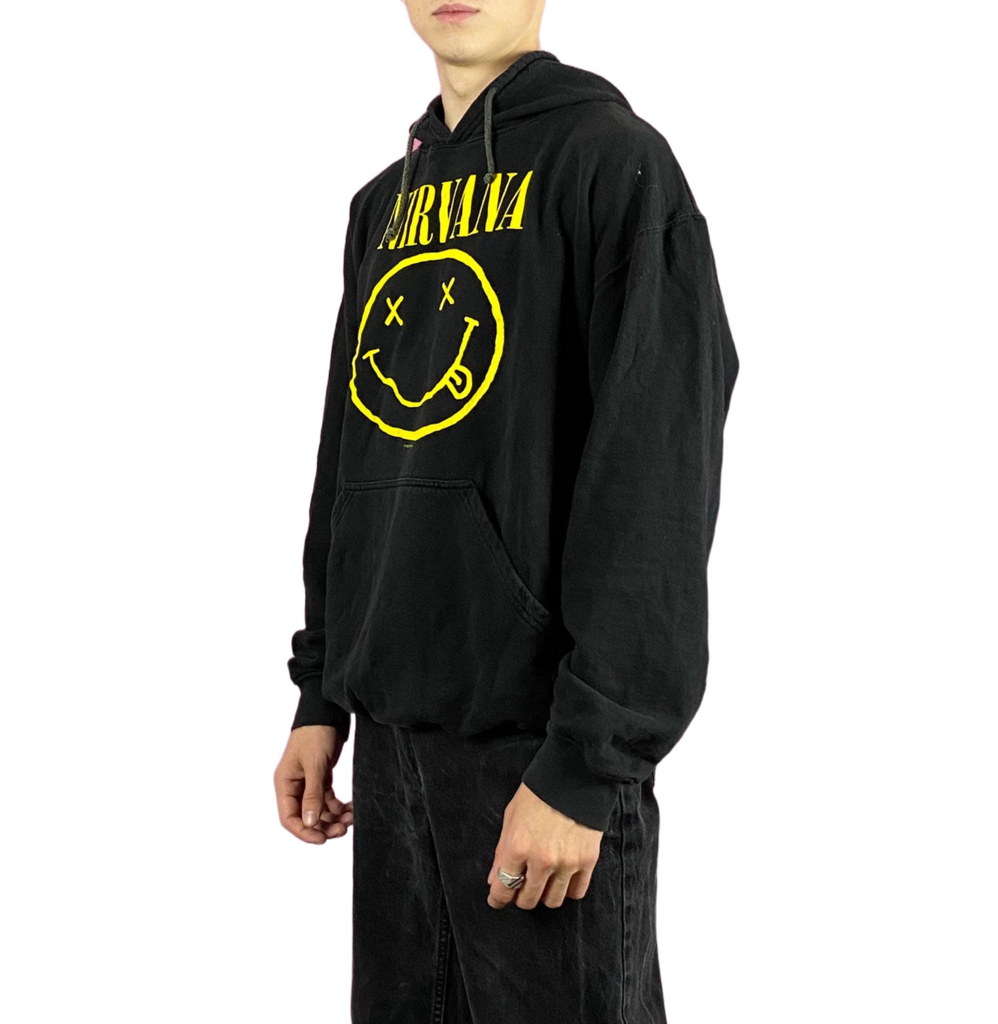 Nirvana Vintage Men's Hoodie - L Black Cotton - Etsy