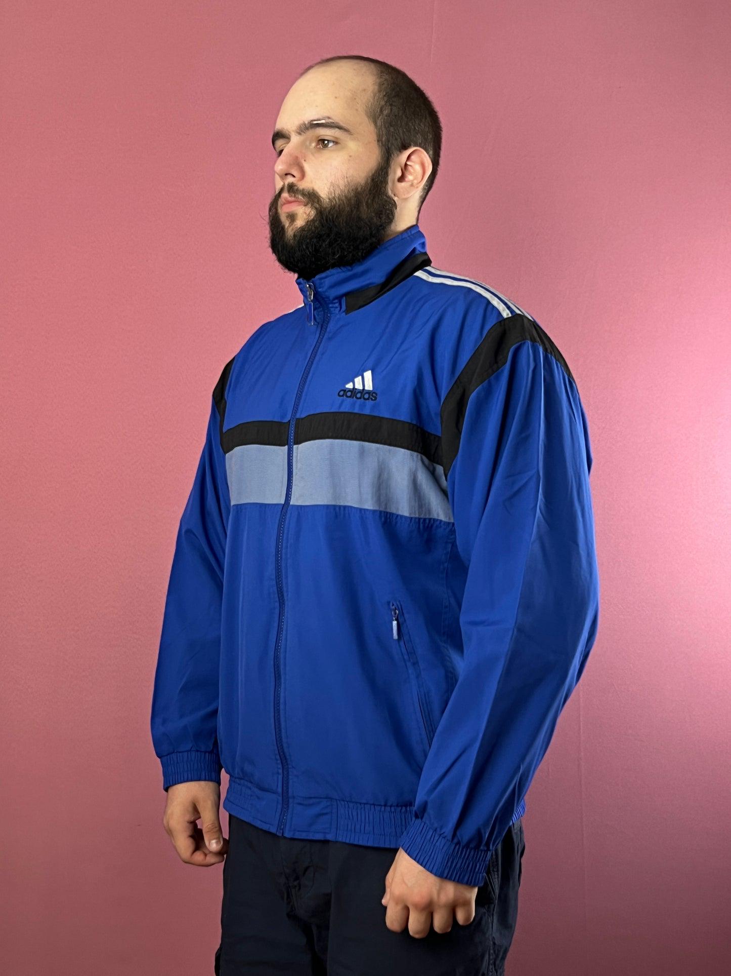 90s Adidas Back Logo Vintage Men's Windbreaker Jacket - M - Etsy