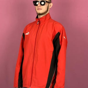Puma Vintage Men&#39;s Windbreaker Jacket - L Red Polyester