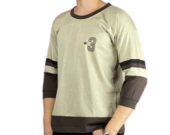 ThreeStripes Vintage Men's Long Sleeve - L Beige Cotton