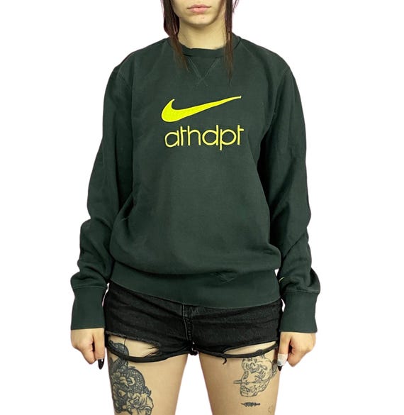 vintage dark green nike hoodie