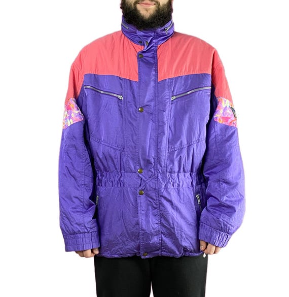 90s Asics Vintage Men's Ski Jacket - M Purple Nylon - Etsy