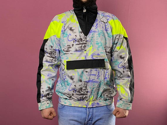 90s Golden Cup Vintage Men's Quarter Zip Windbreaker Jacket - M