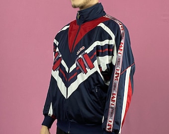 90s Jako Vintage Men's Track Jacket - M Navy Blue Polyester