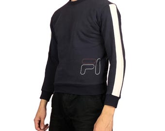 Sudadera Fila Vintage para hombre, talla XS, mezcla de algodón gris