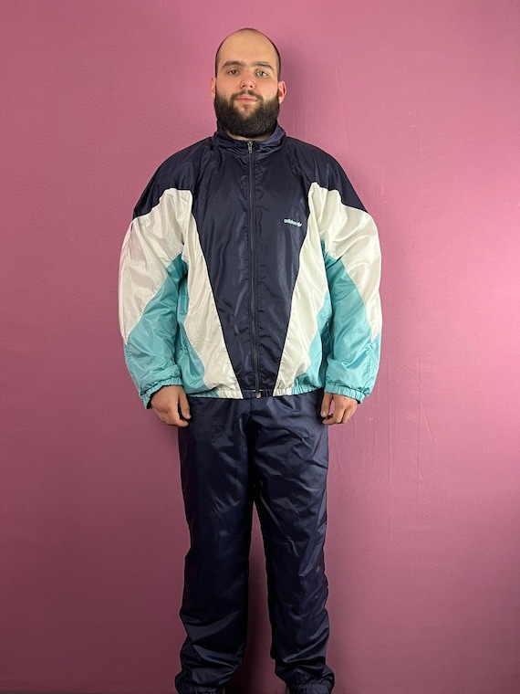 90s Adidas Originals Vintage Men's Nylon Tracksuit Set - M