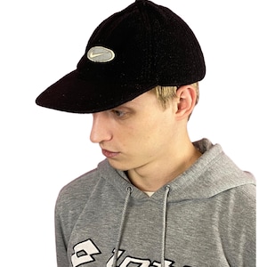 90s Nike Vintage Trapper Hat Cap - Black Polyester