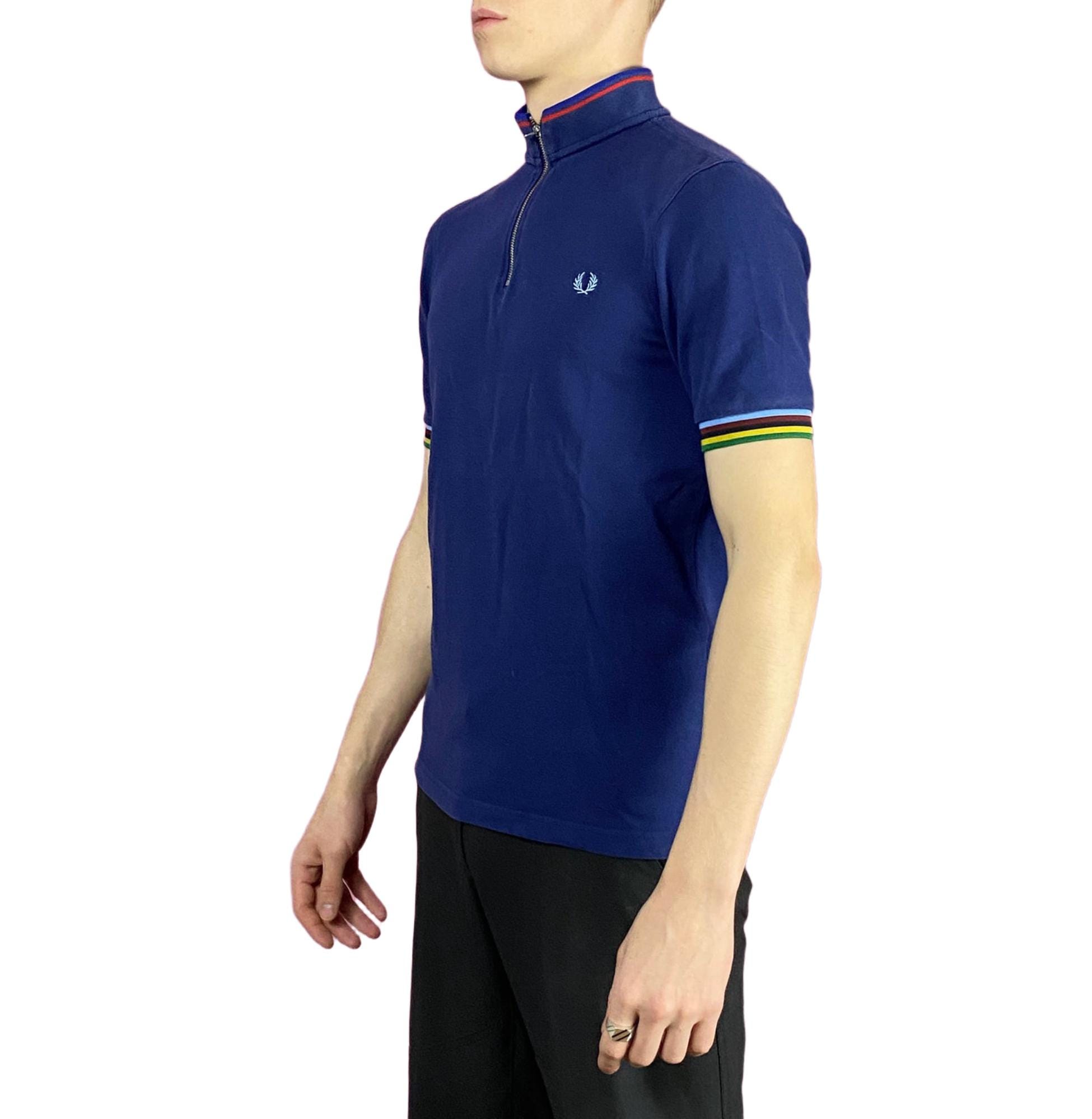 Fred Perry Bradley Wiggins Men's Cycling Quarter Zip Polo Shirt