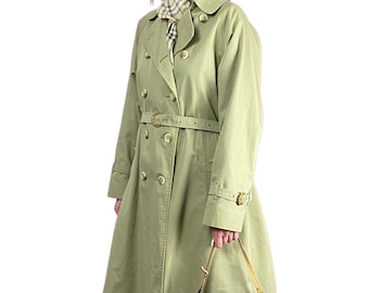 Vintage Burberry Trench Coat • 80s Iconic Burberrys Beige