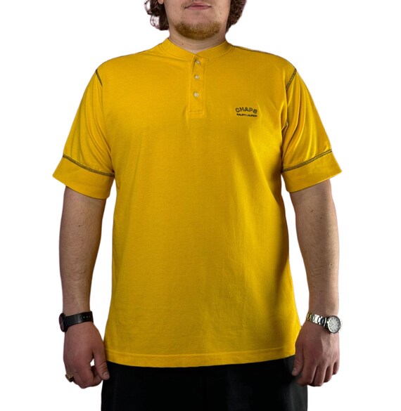90s Chaps Ralph Lauren Vintage Men's Polo Shirt - XL Yellow Cotton