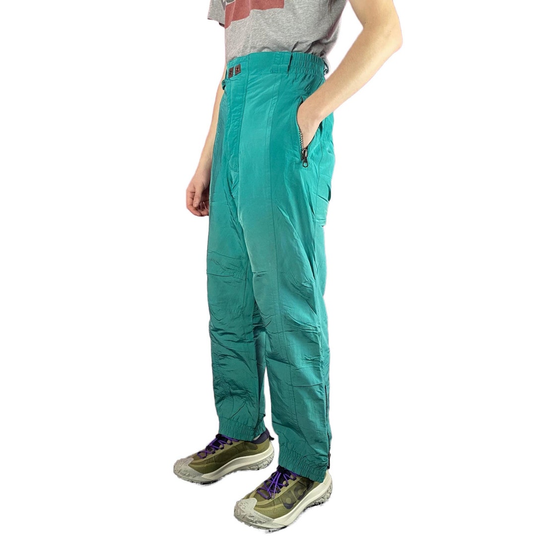 90s Silvy Vintage Men's Snow Ski Pants - M Green Nylon - Etsy