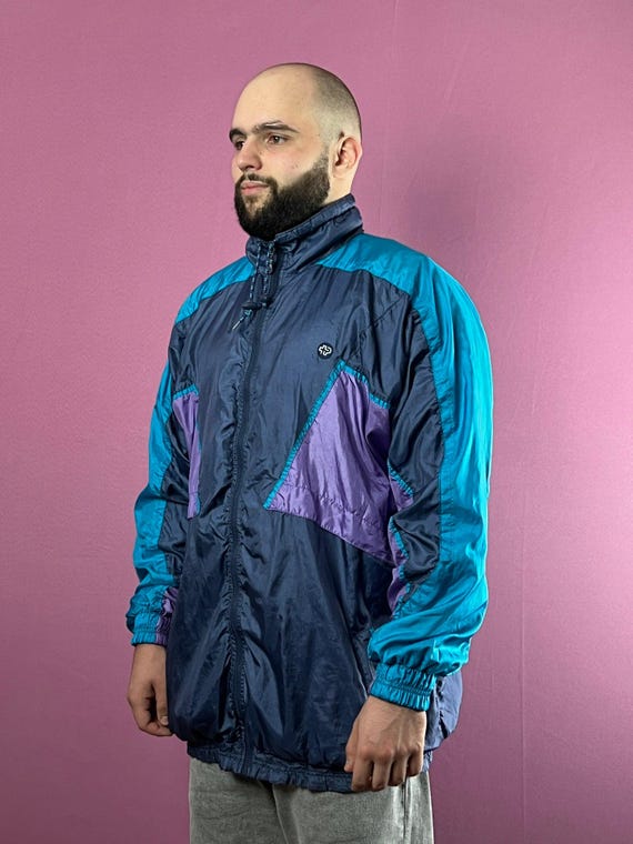 Design Ra Vintage Jaqueta Corta-Vento Masculina Color Block XXL