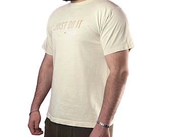 Koszulka męska Nike Just Do It Vintage z lat 90. - L, biała, bawełniana