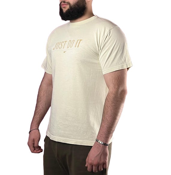 90s Nike Just Do It Vintage Men's T-shirt L White Cotton