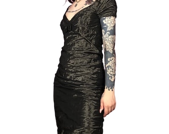 Hugo Boss Vintage Women's Metal A-Line Dress - S Black Polyester Blend