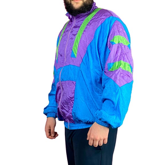 90s Vintage Men's Windbreaker Jacket - XL Multicolor Nylon 90s Vintage Men's Windbreaker Jacket - XL Multicolor Nylon