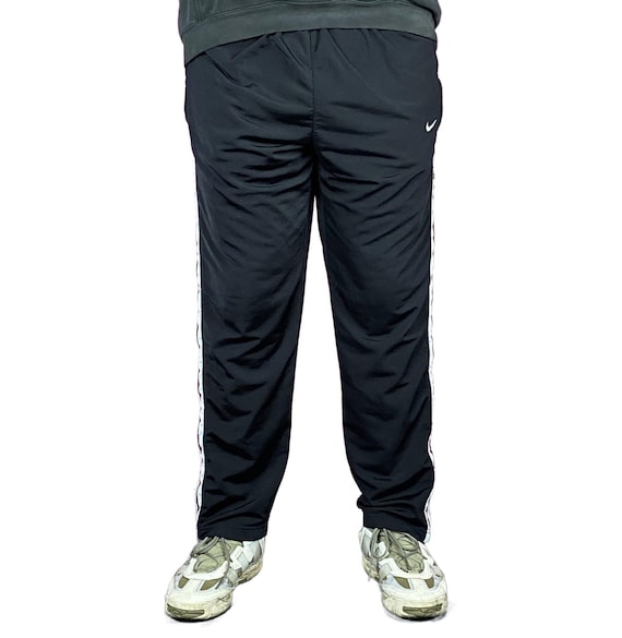 90s Nike Vintage Men's Track Pants - XL Black Polyester - Etsy